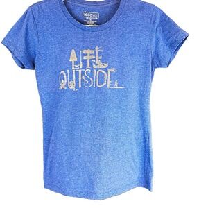 Recover Women's XS Blue Tree Graphic Crew Neck Short Sleeve Lightweight Knit Tee